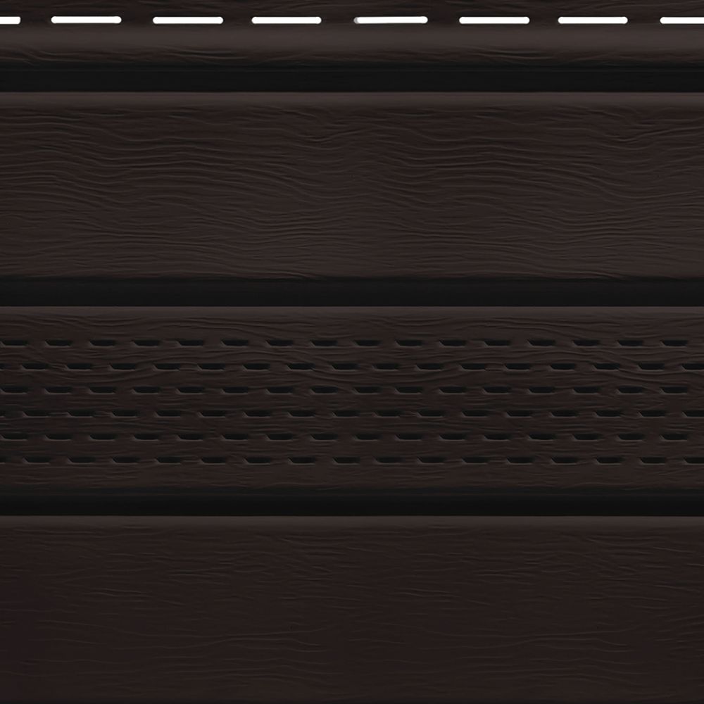 Софит FineBer Classic Color, с перфорацией 1-ой доски, коричневый RAL 8017