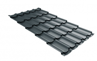 Металлочерепица Grand Line Квинта Плюс Satin 0.5 RAL 7016 антрацитово-серый