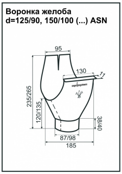 Воронка желоба PU Aquasystem Matt RAL 8017 (Коричневый) 90/125