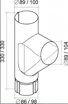 Тройник трубы Grand Line, 90 мм, RAL 8017 коричневый
